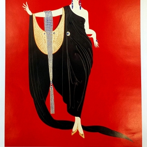 Erte’ Art Deco Calendar Page Lithograph “Glamour”