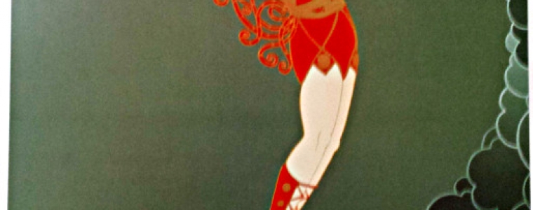 Erte’ Calendar Page Art Deco Lithograph “The Dancer”