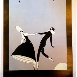 Erte’ Art Deco Calendar Page Lithograph “Pas De Deux”