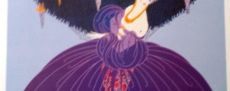 Erte’ Art Deco Calendar Page Lithograph “The Slave”