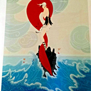 Erte’ Art Deco Calendar Page Lithograph “Stranded”