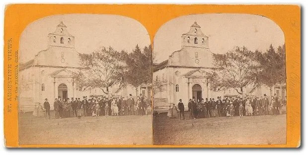 Vintage Stereoscopic View of Catholic Church St. Augustine FL