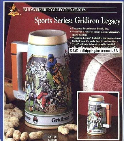Budweiser Beer Stein "Gridiron Legacy"